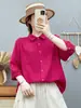 Camisa de gasa de algodón de doble capa de manga corta para mujer, exportación de verano de alta calidad, suave y agradable para la piel, algodón puro, top versátil de manga corta MHT