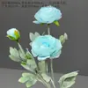 Flores Artificiales Azules Ramo Materiales para Decoración de Escena de Boda, Rosas Azules para Arreglo de Piso de Salón de Bodas y Flores Decorativas