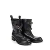 Botas Vaqueras Western con Hebilla Retro y Tacón Grueso, Nuevo Modelo 2026 Botines de Motociclista para Mujer con Punta Redonda Adelgazantes