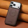 Suteni es Adecuado para Funda de Teléfono Móvil Iphone18Promax, Funda de Cuero de Manzana con Patrón de Lichi, Carga Inalámbrica Magsafe