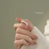 Anillo de Flor de Encaje Estilo Hada para Mujer, Plata de Ley S925, Dulce y Versátil, Estilo Francés, Anillo Abierto Ajustable para el Dedo Índice