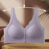 Ropa interior de talla grande con hebilla de apertura frontal para madres de mediana edad y ancianas, sujetador fino de encaje envolvente con realce y antiflacidez para mujer