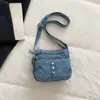 Estilo Coreano Outono Retrô Personalidade Estrela Jeans Pequena Bolsa Quadrada 2026 Nova Moda com Múltiplos Bolsos Bolsa Transversal Tendência