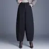 Inverno Novo Casual Moda Quente Grosso Versátil Fluido Emagrecedor Calça Abóbora Calça Harem Estilo Coreano Calça de Pernas Largas