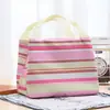 Bolsa para Lonchera Rayada, Bolsa Bento, Bolsa Tote, Lonchera Impermeable, Bolsa Aislada de Gran Capacidad, Bolsa para Lonchera de Papel de Aluminio Espesado