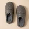 Pantuflas de Algodón EVA para Mujer, Invierno Impermeables Cálidas Antideslizantes de Interior para el Hogar Suela Gruesa de Pareja Pantuflas de Algodón para Exteriores para Hombre Otoño/Invierno