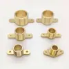 Flange de Soquete com Rosca Macho de Latão com Orelhas Rosca Externa Direta Borda d'Água Junta Única Rosca Macho Fabricante de Flange de Cobre