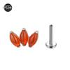 Varilla de titanio F136 de 3 ojos de caballo, 1.0/1.2, piedra natural cruda, ágata, para perforar, joyería, clavo para labio y oreja, venta directa de fábrica