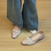 Novo Estilo Estilo Pequeno Fragrante Slip-On de Boca Rasa Sapatos Pequenos para Mulheres, Temperamento Simples de Laço para Uso Externo Sapatos de Noite