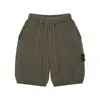 Insígnia de Braçadeira Estilo Clássico Stone Island Transfronteiriça Gaze de Algodão Respirável Tricô Lavado Shorts Casuais Calças de Cinco Pontos