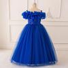 Novo Estilo Transfronteiriço Vestido Infantil Médio e Grande Um Ombro Lantejoulas Tule Vestido de Princesa Roupas de Performance para Feriado de Meninas