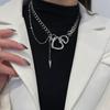 Collar de amor hueco, dulce y genial para chica sexy, estilo metálico para mujer, diseño de alto nivel, estilo hip-hop, estilo europeo y americano, cadena de clavícula.