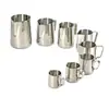 Xícara para Latte Art em Aço Inoxidável 304, Jarra de Leite com Bico Pontiagudo, Jarra para Latte Art com Bico Arredondado, Leiteira com Escala, Xícara de Grande Capacidade