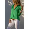 Camisa de Chifón para Mujer de Manga Larga con Botones y Escote en V Profundo Otoño e Invierno 2018