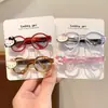 Super Popular Desenho Animado Fofo Armação Pequena de Óculos Grampo de Cabelo Cartão Boneca Inlaid Acessório de Cabelo Estampa de Leopardo Colorido Grampo de Cabelo Infantil