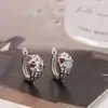 Espíritu de la Moda Europea y Americana Pendientes de Serpiente Diseño de Personalidad Sensación Temperamento Pendientes Versátiles Broche de Oreja de Serpiente Microincrustado con Circonita Celebridad de Internet para Mujer
