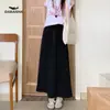 Saia Elástica Branca Leite para Mulheres, Novo Estilo Coreano para Primavera, Artística e Delicada, Saia Versátil de Comprimento Médio de Cintura Alta