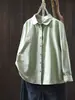 Nova Camisa Casual de Cor Sólida de Algodão e Linho com Manga Longa para Primavera e Outono, Peça Versátil Feminina, Jaqueta Pequena, Cardigan