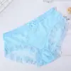 Oferta especial por tiempo limitado: Pantis de encaje de color liso para mujer, sexys y transpirables, con lazo y diseño calado, bragas tipo triángulo de tiro medio