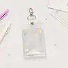 Porta-cartões duplo original com tema de anjo e bolinhas, com múltiplos compartimentos para cartões, clipe para fotos de fãs, pingente porta-cartões de 3 polegadas