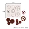 Molde de Silicona para Hacer Modelo de Brújula de Engranajes de Viento Mecánicos Retro de Tubería de Hierro Decoración de Pasteles de Fondant