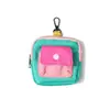 Bolsa de monedas retro de nicho de color contrastante, mini bolsa compacta y portátil con cremallera, anti-pérdida, monedero de alto valor estético para comercio transfronterizo