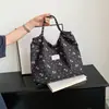 Bolso de Lona Floral de Alto Valor Nuevo Otoño 2026, Bolso Tote de Gran Capacidad, Bolso de Hombro con Cordón, Bolso Casual Ins