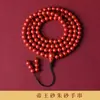 Pulsera de Arena Dorada Púrpura de Mineral Crudo de Cinabrio con 108 Cuentas, Pulsera Multicírculo para Hombres y Mujeres, Adecuada para el Año del Zodiaco Propio, Bajo Contenido