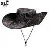 Sombrero de Pescador de Ala Ancha Camuflaje para Exteriores Sombrero con Protección Solar Plegable Sombrero de Montañismo Anti-UV Sombrero de Verano para Hombre