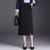Falda de Traje Asimétrica de Color Sólido para Mujer, Nueva Falda Bodycon de Cintura Alta con Abertura Otoño 2026, Falda Elegante de Longitud Media de Moda