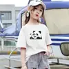 2148# Camiseta de Algodón de Manga Corta de Verano Estilo Nuevo Estilo Occidental para Niños y Niñas Top de Verano de Manga Media para Bebé