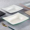 Plato llano estilo japonés plato rectangular de melamina plato hondo para ensalada plato creativo característico concepto artístico plato vajilla plato para platos fríos comercial
