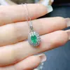 Venta al por mayor de fábrica Popular Colgante de Esmeralda Natural Plata S925 Incrustado Piedra Principal 4*6 Joyería de Lujo Venta Directa de Fábrica