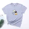 Camiseta de mujer verano Comercio exterior Cuello redondo Gato de dibujos animados japonés lindo Estampado manga corta Camiseta de mujer Cuello redondo
