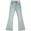 Jeans Boca de Sino Cor Clara Feminino Outono Novo 2024 Novo Stretch Pequeno Cintura Alta Skinny Slim