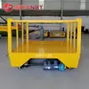 Carro Plataforma com Trilhos Alimentado por Cabo Aéreo para Oficina com Guarda-corpos Adicionados para Transferência de Mercadorias na Oficina