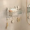 Tubo de almacenamiento para peine de baño de acero inoxidable 304, soporte para rizador de pelo, organizador de tocador de baño montado en la pared, instalación sin perforación