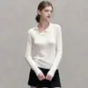 Estilo Francés Suave Blanco Cuello Alto Manga Larga Top de Punto Mujer Otoño 2026 Nueva Moda Adelgazante Versátil