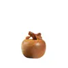 Adorno Original de Fruta de la Paz Tallada en Madera de Tuya, Pequeña Decoración de Talla de Madera, Adorno Artesanal para el Hogar, Pie de Tuya Premium para Sostener en la Mano