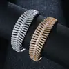 Directo de fábrica nuevo brazalete de moda europeo y americano brazalete de metal hueco con diamantes completos moda Joyería diaria joyería
