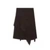 Moda europea y americana transfronteriza AliExpress INS popular elegante con volantes drapeado irregular de longitud media