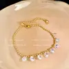 Pulseira Explosiva de Zircônia com Pingente de Gota e Estrela, Design Retrô de Luxo Leve, Exquisita, Versátil, Nicho, Pulseira para Empilhar