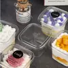 Caja de pastel de leche de frijol mousse de salvado de madera de red social caja de embalaje de pesca de frutas tiramisú lasaña caja de postre mousse
