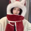 Conjunto de 3 Piezas para Mujer 2026 Invierno Nuevo: Gorro de Piel de Zorro Grueso Lindo, Bufanda y Guantes para Ciclismo y Protección de Orejas