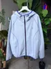 Chaqueta Cardigan con Capucha Estilo Montaña Reflectante 3m Primavera/Verano para Pareja con Color Contrastante y Costuras Visibles 11200