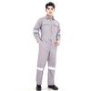 Macacão de trabalho de manga comprida com faixa refletora transfronteiriça, à prova de poeira e respirável, conjunto de roupas de trabalho para oficina, reparo automotivo