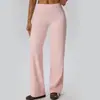 Pantalones deportivos casuales de pierna recta cepillados de doble cara con sensación de segunda piel, pantalones de yoga, pantalones largos de fitness de cintura alta para realzar los glúteos 62345