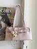 Bolsa de Ombro Estilo Coreano de Design Exclusivo para Mulheres, Novo Modelo Transfronteiriço com Fivela, Bolsa de Mão Casual Retrô para o Dia a Dia