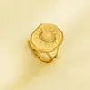 Acero inoxidable 304 europeo y americano transfronterizo piedra natural anillo abierto retro diseño de nicho femenino anillo chapado en oro de 18k venta al por mayor