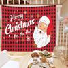 Nuevo Tapiz Navideño 2023 Venta Caliente en Amazon Tapiz Navideño Comercio Exterior Papá Noel Genial Fondo a Cuadros Rojos